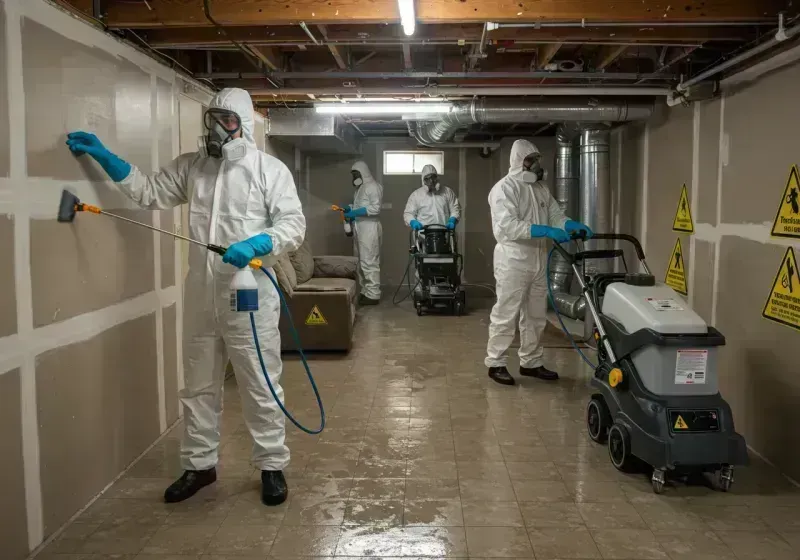 Basement Moisture Removal and Structural Drying process in Ocean Grove, NJ